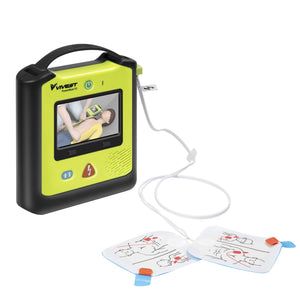 Een AED-trainer met elektroden om AED-cursussen mee te geven van het merk Vivest