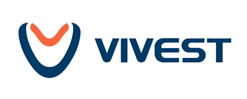 Het logo van het AED-merk Vivest