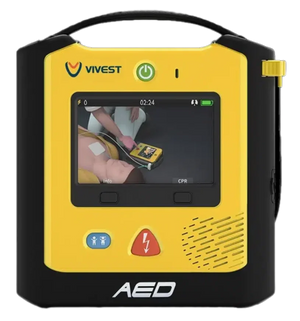 ViVest A3 AED met beeldscherm en taalknop