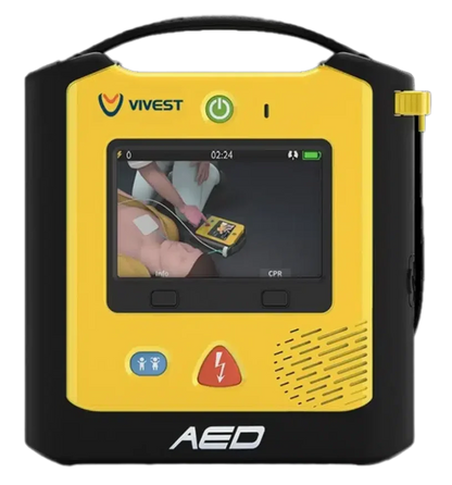 ViVest A3 AED met beeldscherm en taalknop